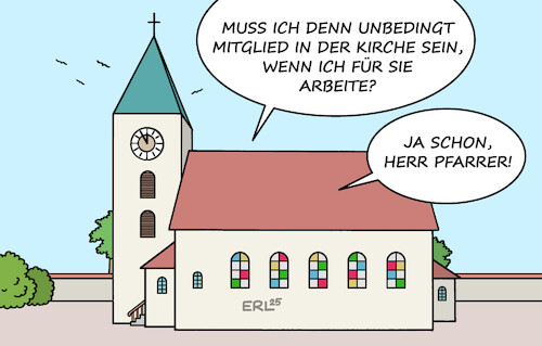 Cartoon: Kirchlicher Arbeitgeber (medium) by Erl tagged politik,religion,kirche,arbeitgeber,arbeitnehmer,mitglied,urteil,bundesverfassungsgericht,karikatur,erl,politik,religion,kirche,arbeitgeber,arbeitnehmer,mitglied,urteil,bundesverfassungsgericht,karikatur,erl