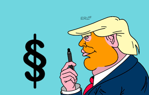 Cartoon: Lex Trump (medium) by Erl tagged politik,usa,präsident,donald,trump,recht,des,stärkeren,reichtum,geld,drohung,erpressung,paragraf,dollar,karikatur,erl,politik,usa,präsident,donald,trump,recht,des,stärkeren,reichtum,geld,drohung,erpressung,paragraf,dollar,karikatur,erl