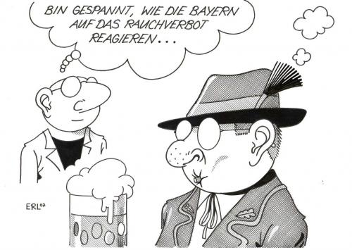 Cartoon: Rauchverbot Bayern (medium) by Erl tagged smoking,bavaria,bayern,rauchverbot,rauchen,bier,reaktion,zigarette,rauch,raucher,nichtraucher