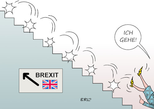 Cartoon: Rücktritt Theresa May (medium) by Erl tagged politik,brexit,großbritannien,gb,uk,austritt,eu,umsetzung,fehler,chaos,machtkalkül,premierministerin,theresa,may,europawahl,strafe,denkzettel,ankündigung,rücktritt,karikatur,erl,politik,brexit,großbritannien,gb,uk,austritt,eu,umsetzung,fehler,chaos,machtkalkül,premierministerin,theresa,may,europawahl,strafe,denkzettel,ankündigung,rücktritt,karikatur,erl