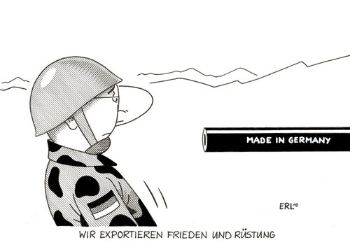Cartoon: Rüstungsexport (medium) by Erl tagged deutschland,rüstung,export,bundeswehr,einsatz,ausland,waffen,militär,soldaten,verteidigung