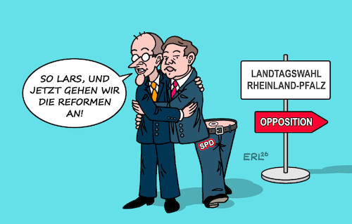 Cartoon: Schwerer Gang (medium) by Erl tagged politik,landtagswahl,rheinland,pfalz,niederlage,spd,gang,opposition,bund,koalition,reformen,angehen,karikatur,erl,politik,landtagswahl,rheinland,pfalz,niederlage,spd,gang,opposition,bund,koalition,reformen,angehen,karikatur,erl