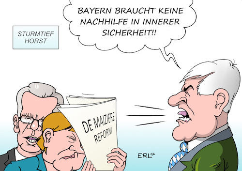 Cartoon: Sicherheit (medium) by Erl tagged innere,sicherheit,reform,konzept,innenminister,thomas,de,maiziere,verlagerung,kompetenz,länder,bund,rückendeckung,bundeskanzlerin,angela,merkel,cdu,kritik,ablehnung,csu,ministerpräsident,bayern,horst,seehofer,wetter,sturmtief,karikatur,erl,innere,sicherheit,reform,konzept,innenminister,thomas,de,maiziere,verlagerung,kompetenz,länder,bund,rückendeckung,bundeskanzlerin,angela,merkel,cdu,kritik,ablehnung,csu,ministerpräsident,bayern,horst,seehofer,wetter,sturmtief,karikatur,erl