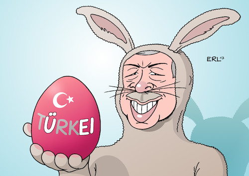 Cartoon: Türkei (medium) by Erl tagged türkei,präsident,erdogan,referendum,präsidialsystem,beschneidung,demokratie,gewaltenteilung,grundrechte,meinungsfreiheit,pressefreiheit,diktatur,einschüchterung,verhaftung,oppsition,vorwurf,terrorismus,ostern,osterhase,ü,ei,überraschung,überraschungsei,karikatur,erl,türkei,präsident,erdogan,referendum,präsidialsystem,beschneidung,demokratie,gewaltenteilung,grundrechte,meinungsfreiheit,pressefreiheit,diktatur,einschüchterung,verhaftung,oppsition,vorwurf,terrorismus,ostern,osterhase,ü,ei,überraschung,überraschungsei,karikatur,erl