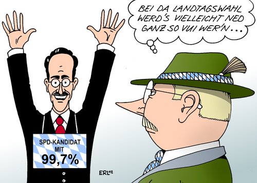 Cartoon: Ude SPD Bayern (medium) by Erl tagged bayern,landtagswahl,2013,spd,spitzenkandidat,christian,ude,oberbürgermeister,münchen,übermacht,csu,bayern,landtagswahl,2013,spd,spitzenkandidat,christian,ude,oberbürgermeister,münchen,übermacht,csu