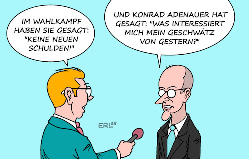 Cartoon: Vorbild (medium) by Erl tagged politik,merz,sondervermögen,aufrüstung,infrastruktur,schulden,vorbild,adenauer,geschwätz,gestern,karikatur,erl,politik,merz,sondervermögen,aufrüstung,infrastruktur,schulden,vorbild,adenauer,geschwätz,gestern,karikatur,erl