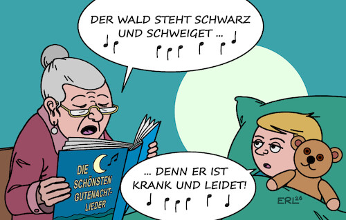 Cartoon: Wald (medium) by Erl tagged politik,wald,zustand,krank,bäume,baum,gesund,jeder,fünfte,gutenachtlied,oma,enkel,karikatur,erl,politik,wald,zustand,krank,bäume,baum,gesund,jeder,fünfte,gutenachtlied,oma,enkel,karikatur,erl
