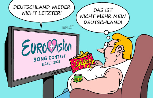 Cartoon: Zeitenwende (medium) by Erl tagged politik,musik,esc,deutschland,gewohnheit,letzter,zeitenwende,eurovision,song,contest,karikatur,erl,politik,musik,esc,deutschland,gewohnheit,letzter,zeitenwende,eurovision,song,contest,karikatur,erl