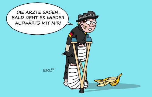 Cartoon: Zu Risiken und Nebenwirkungen... (medium) by Erl tagged politik,wirtschaft,krise,institute,wissenschaft,vorhersage,aufschwung,wachstum,risiko,trump,bananenschale,karikatur,erl,politik,wirtschaft,krise,institute,wissenschaft,vorhersage,aufschwung,wachstum,risiko,trump,bananenschale,karikatur,erl