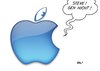 Cartoon: Apple blue (small) by Erl tagged apple computer steve jobs rückzug rücktritt