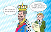 Cartoon: Bayern weiß-blau (small) by Erl tagged politik,bayern,kommunalwahl,afd,gewinne,niederbayern,land,alarm,csu,könig,markus,söder,karikatur,erl