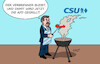 Cartoon: CSU-Parteitag (small) by Erl tagged politik,csu,parteitag,markus,söder,feind,afd,grillen,grill,wurst,eu,rücknahme,verbrenner,aus,karikatur,erl