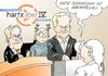 Cartoon: Diskussion (small) by Erl tagged hartz,iv,hart,aber,fair,diskussion,debatte,talk,frank,plasberg,guido,westerwelle,römisch,dekadenz