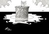 Cartoon: Endlich dicht! (small) by Erl tagged bp,ölpest,golf,von,mexiko,bohrloch,dicht,umwelt,meer,tiere,vögel,fische,usa