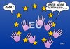 Cartoon: EU Oettinger (small) by Erl tagged eu,kommissar,oettinger,kritik,zustand,krise,watsche,watschen,abwatschen,europa,hand