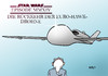 Cartoon: Euro-Hawk-Drohne (small) by Erl tagged euro,hawk,drohne,bundeswehr,rüstung,beschaffung,panne,mängel,eurofighter,rückkehr,star,wars,film,krieg,der,sterne,episode