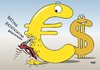 Cartoon: Euro Dollar Rating (small) by Erl tagged rating agentur ratingagentur euro wetten spekulation dollar stärkung specht