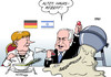 Cartoon: Merkel Netanjahu (small) by Erl tagged bundeskanzlerin,angela,merkel,deutschland,israel,premierminister,benjamin,netanjahu,nahost,friede,konflikt,palästinenser,palästina,siedlungsbau,beton,mörtel,betonmischer,essen