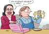 Cartoon: Mindestlohn (small) by Erl tagged mindestlohn,große,koalition,spd,cdu,csu,arbeitsministerin,andrea,nahles,ausnahmen,brot,käse,löcher