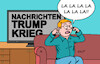 Cartoon: Nachrichtenvermeidung (small) by Erl tagged politik,nachrichten,krieg,trump,vermeidung,belastung,psyche,schutz,fernsehen,karikatur,erl