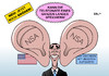 Cartoon: NSA (small) by Erl tagged nsa,geheimdienst,usa,überwachung,telefon,speichern,land,staat,internet,smartphone,präsident,obama,ohren,groß,neu,wachstum