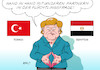 Cartoon: Partner Türkei Ägypten (small) by Erl tagged bundeskanzlerin,angela,merkel,besuch,ägypten,flüchtlingsfrage,flüchtlingspolitik,flüchtlinge,route,mittelmeer,abschottung,hilfe,partner,abkommen,deal,türkei,menschenrechte,meinungsfreiheit,pressefreiheit,demokratie,erdogan,al,sisi,präsidialsystem,diktatur,karikatur,erl