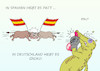 Cartoon: Spanien Deutschland (small) by Erl tagged politik,spanien,wahl,neuwahl,patt,lähmung,deutschland,groko,große,koalition,cdu,csu,spd,krise,demokratie,rechtspopulismus,stier,stierkampf,krokodil,boxkampf,boxen,karikatur,erl