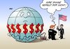 Cartoon: USA (small) by Erl tagged usa schulden krise pleite demokraten republikaner streit partei taktik welt geisel finanzkrise global wirtschaft wirtschaftskrise schuldenkrise schuldengrenze präsident obama
