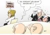 Cartoon: Warnstreik (small) by Erl tagged streik warnstreik merkel koalition seehofer gabriel streit acht prozent mehr autorität lohn