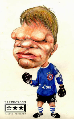 Cartoon: Oliver Kahn (medium) by billfy tagged footballer,goalkeeper,bayern,munchen,ok,germany,bundesliga