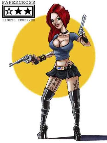 Cartoon: PSD Shooter 2 (medium) by billfy tagged sexy,girl,guns,warrior