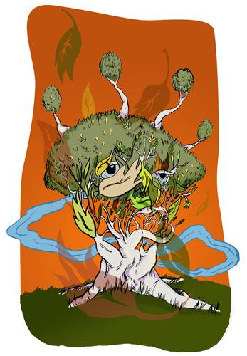 Cartoon: Promo Piece (medium) by John Bent tagged tree,nature,fall,spring
