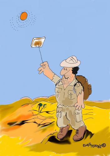 Cartoon: Desert Toast (medium) by EASTERBY tagged desert,sunpower
