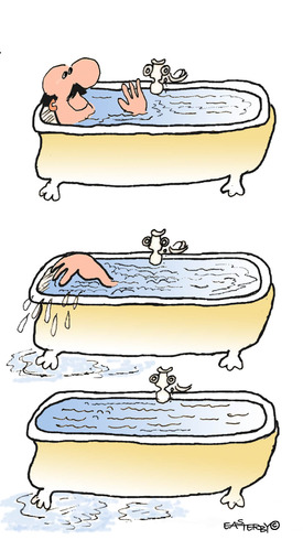 Cartoon: Drama in the bath (medium) by EASTERBY tagged bathtime,drowning