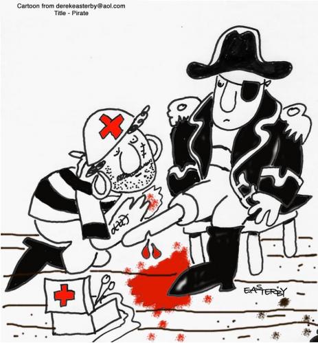 Cartoon: First aid pirate style (medium) by EASTERBY tagged health,and,safety,