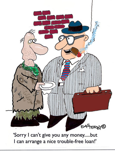 Cartoon: Free of trouble Loan (medium) by EASTERBY tagged beggar,business