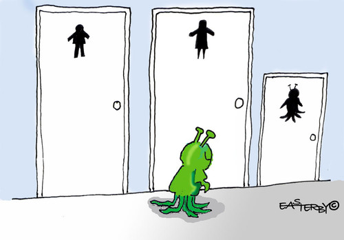 Cartoon: Toilet Door3 (medium) by EASTERBY tagged mars,man,ioplet,toilette,wc,alien,mars,ausserirdische,klo besucher,besuch,klo,besucher