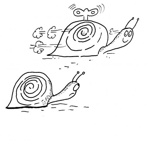Cartoon: WIND UP SNAIL (medium) by EASTERBY tagged toys,gardens,