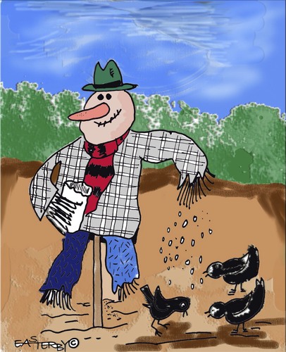 Cartoon: Your friendly scarecrow (medium) by EASTERBY tagged agriculture,scarecrows