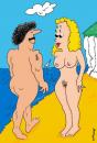 Cartoon: EYES DOWN (small) by EASTERBY tagged beach,ladies,only,