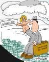 Cartoon: Toy fair Nuremberg (small) by EASTERBY tagged toyfair,glovepuppets,salesman,hitchhiker