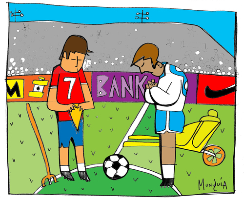 Cartoon: Angelus (medium) by Munguia tagged soccer,futbol,sports,munguia,millet,angelus,french,costa,rica,france