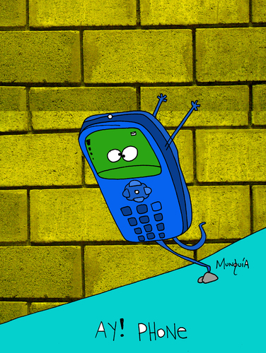 Cartoon: ay! phone (medium) by Munguia tagged pain,cellphone,phone