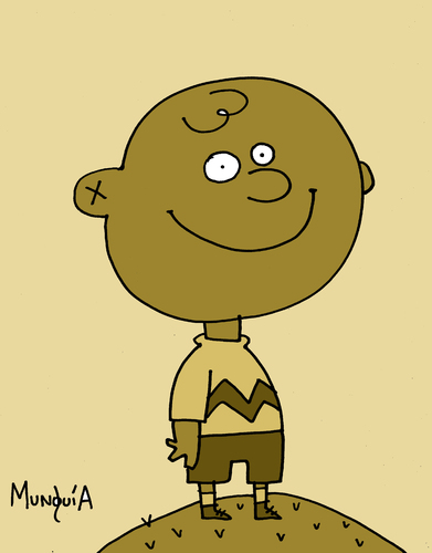 Cartoon: Charlie Brown (medium) by Munguia tagged charlie,brown,peanuts,sepia,munguia,costa,rica