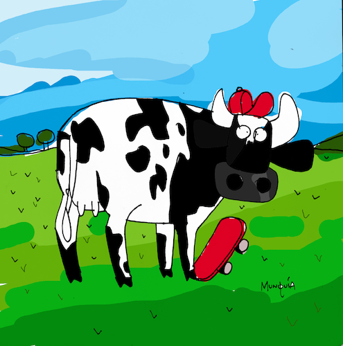 Cartoon: Cow Boy (medium) by Munguia tagged atom,heart,mother,pink,floyd,cow,album,cover,parodies,parody,spoof,fun,version