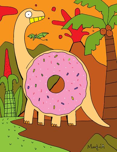 Cartoon: DonutSaur (medium) by Munguia tagged donut,dona,saurio,dinosaur,reptile,rosquilla,munguia