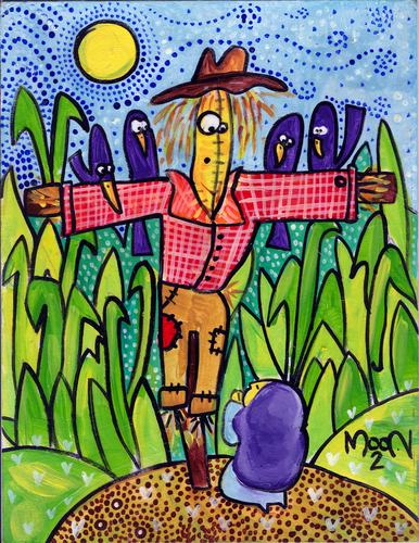 Cartoon: experiencia religiosa (medium) by Munguia tagged calcamunguias,scarecrow,pray