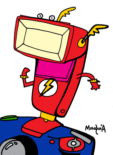 Cartoon: Flash (medium) by Munguia tagged flash,camera,picture,canon,kodak,fuji,marvel,dc,comics,superheroe,super,heroe,red,nike,speed,light