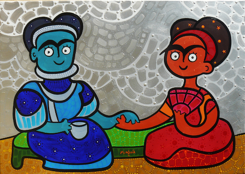 Cartoon: Fria Kahlo y Frida Calor (medium) by Munguia tagged frida,kahlo,the,two,fridas,las,dos