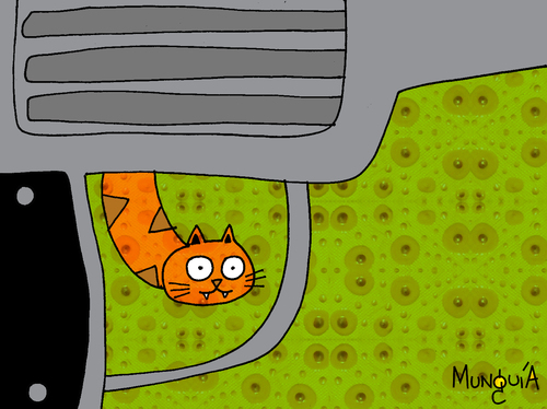 Cartoon: Gatillo (medium) by Munguia tagged trigger,gatillo,kat,cat,gato,felino,miau,gun,pistola,arma